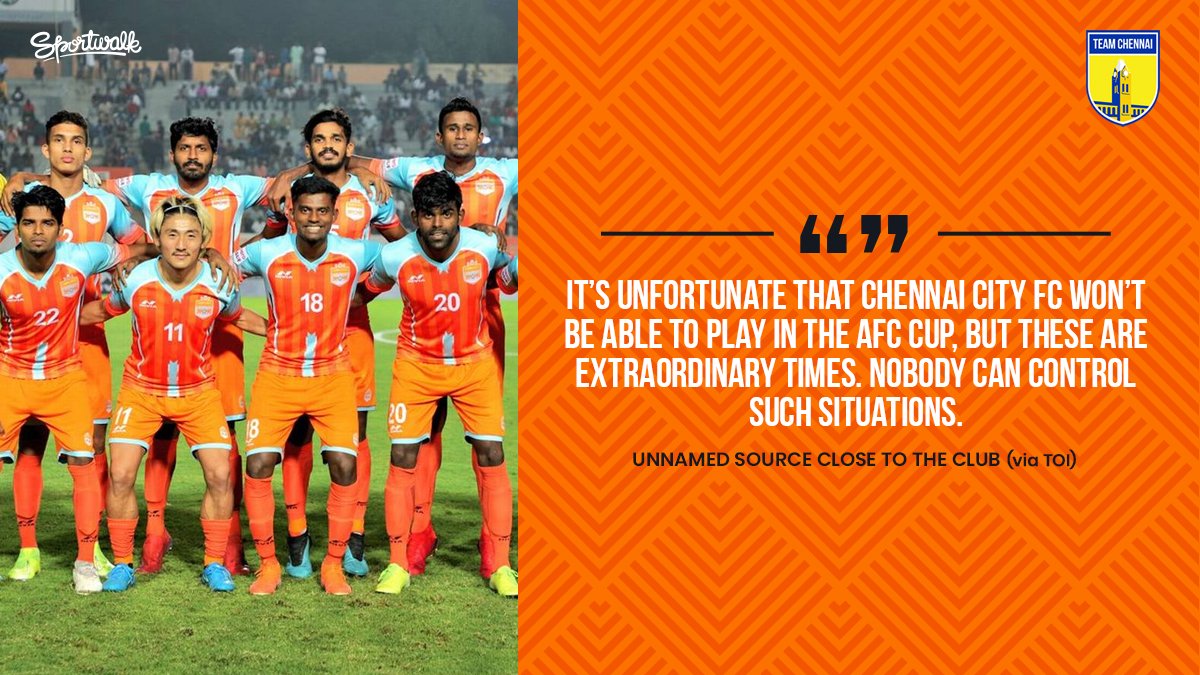 😔 DIFFICULT TIMES! @ChennaiCityFC is unlikely to play in the #AFCCup , with the competition reportedly set to be cancelled this year!

📸 Sportstar • #tamilnadu #chennai   #WeareCCFC #HeroILeague  #ChennaiCityFC  #CCFC #afc   #VeraLevelKichu  #TeamChennai #Sportwalk