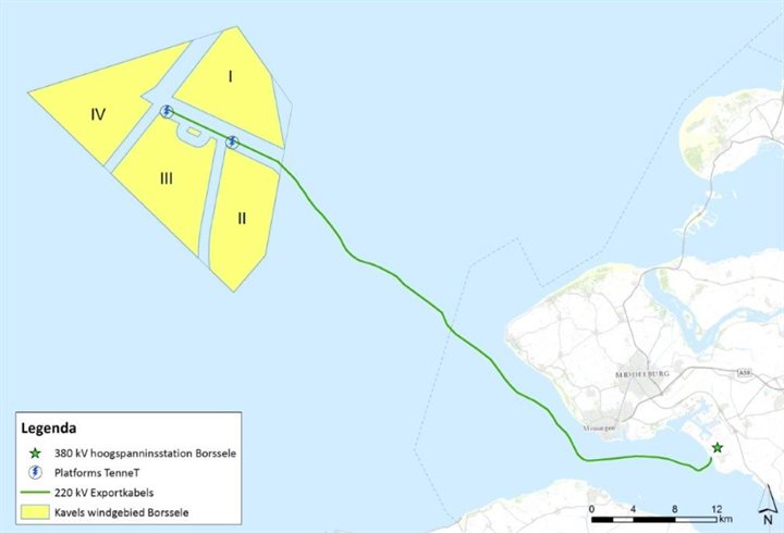 This is where we'll be heading for: 23 km (15 miles) off the coast of Zeeland, in the southwest of the Netherlands. Borssele III-IV is the adjacent 732 MW wind farm, being built by the Blauwwind consortium. Altogether a 1.5 GW power plant, connected to the grid by  @TenneTTSO