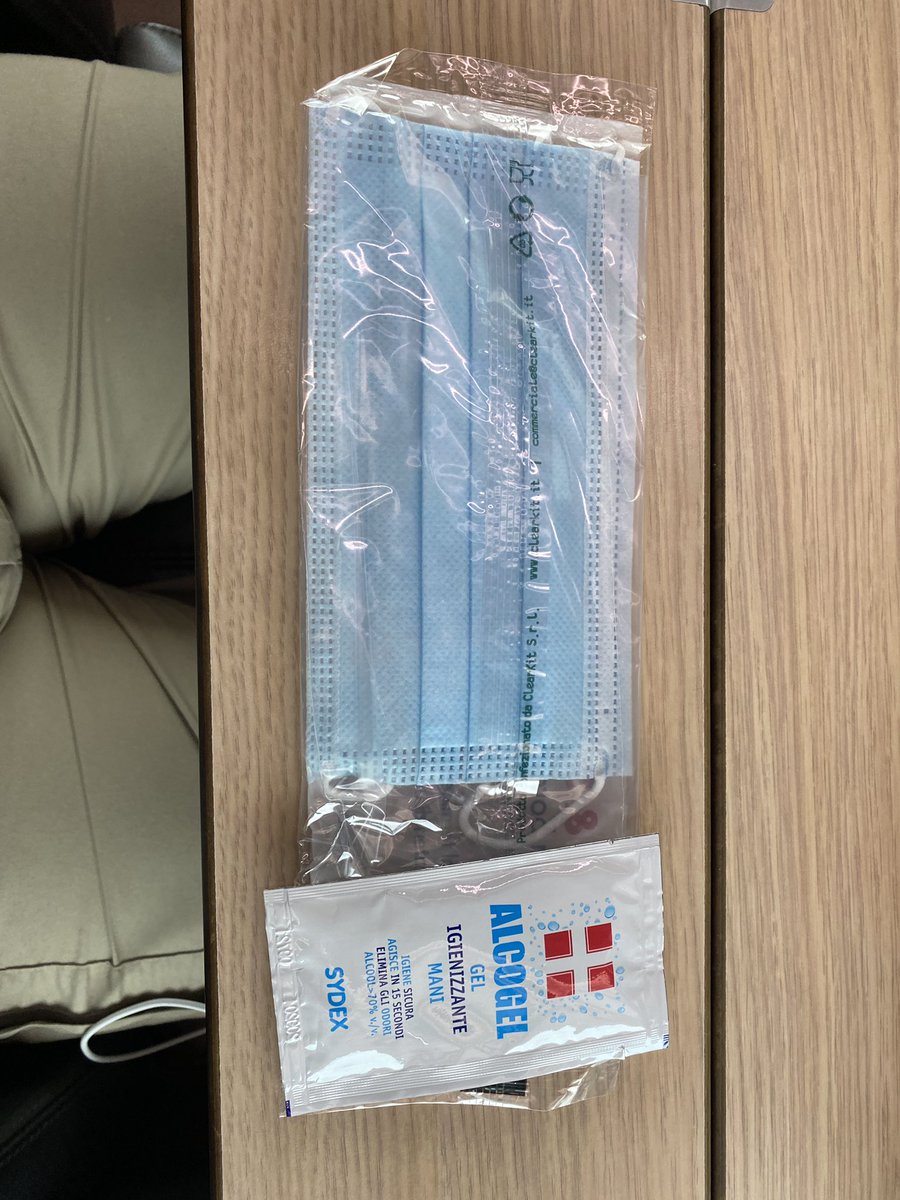 Tenterdencallum's tweet photo. Caught a train from Bologna to Venice this morning and they give you a spare mask and alcohol gel to make sure you are nice and safe, are train operators in the UK doing the same ??? #trains #rail @Se_Railway https://t.co/YjBHPbUhXF