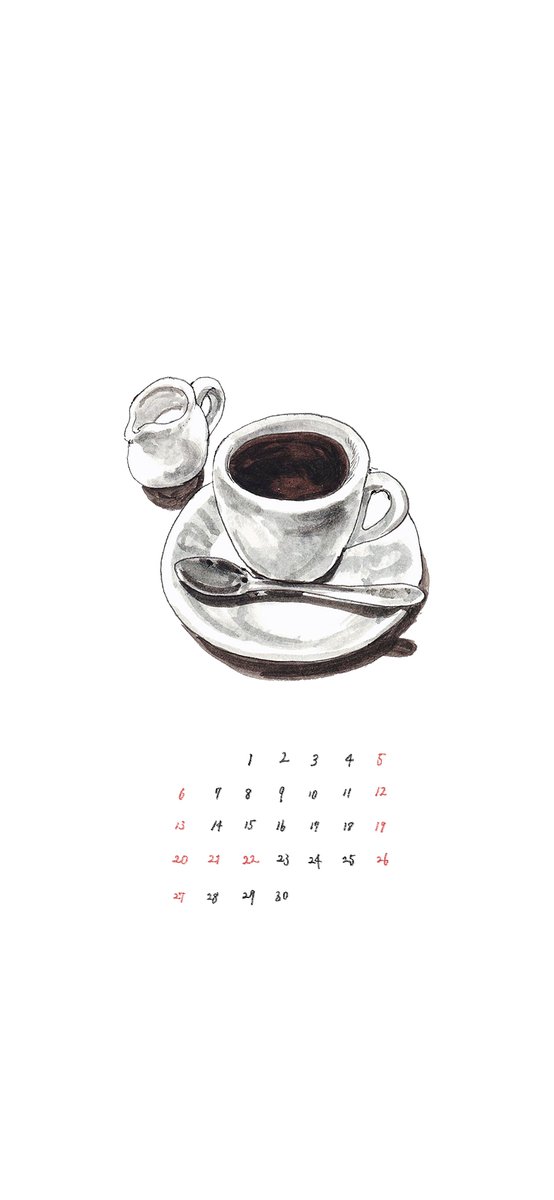 「9月のカレンダーです。壁紙にどうぞ☕️ 」|INEのイラスト