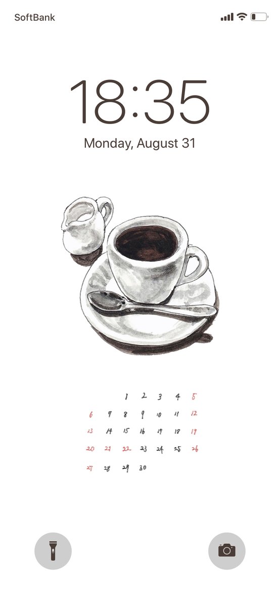 「9月のカレンダーです。壁紙にどうぞ☕️ 」|INEのイラスト