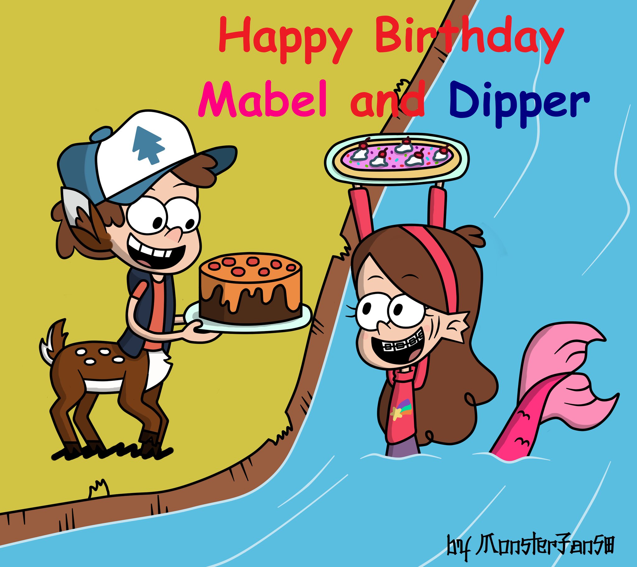 MonsterFan50 on Twitter "MonsterFalls August 31, Happy Birthday Dipper and Mabel Pines. 
