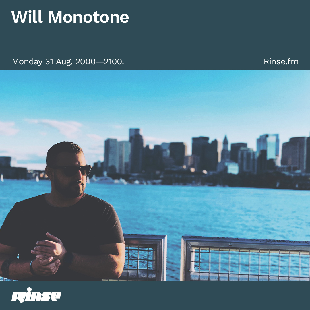 Up next at 8PM it's @WillMonotone on rinse.fm/player + 106.8FM #RinseFM