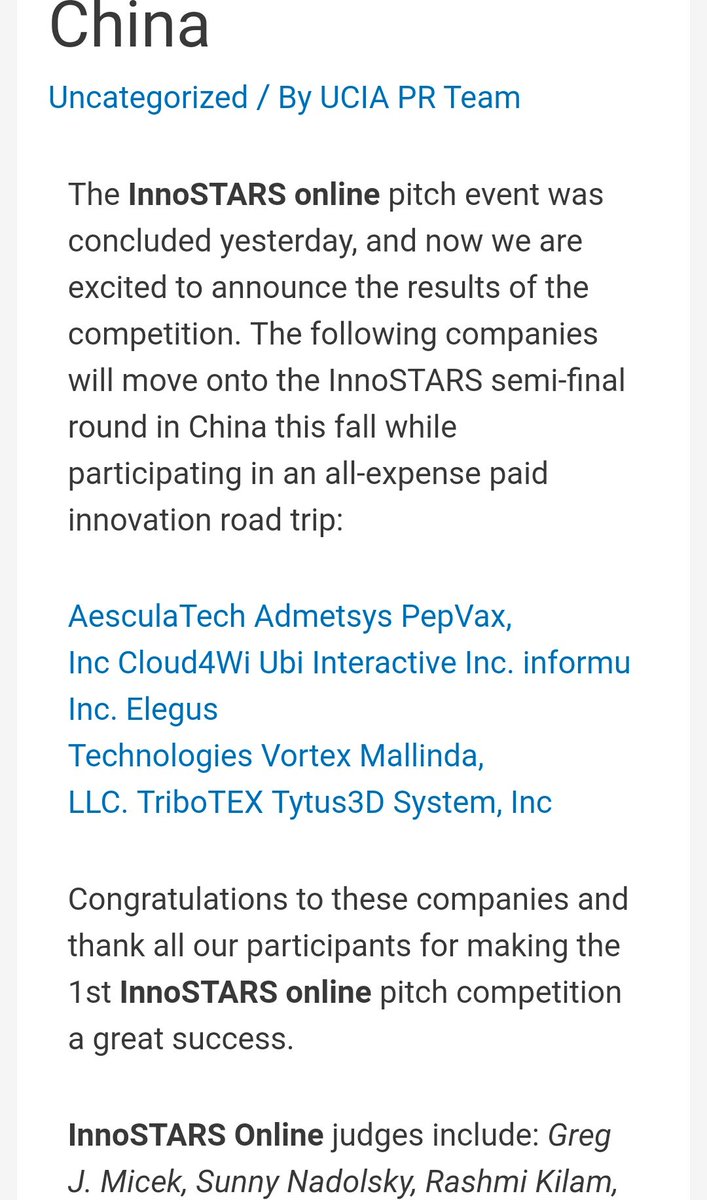 5. The top 3 companies that win the Pitch Contest (they have multiple categories) get all-expense paid trips to China! Everything from AI to medical technology companies won and they hosted these events in 2019 in multiple US cities, Houston being one of them.