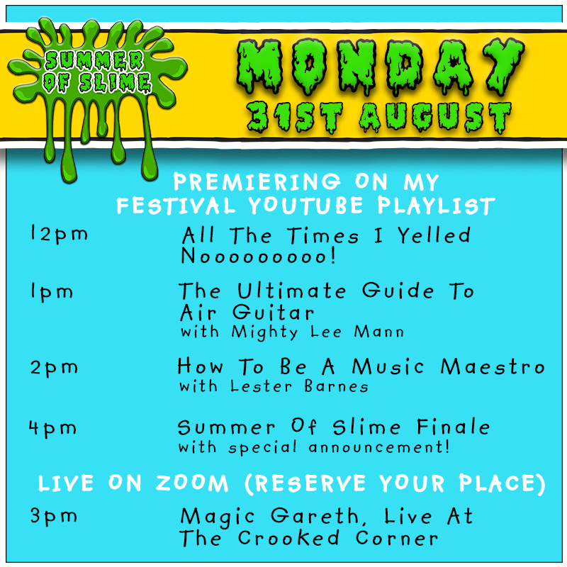 Ready for another day of <a href="/theHorridHenry/">Horrid Henry</a> and #Sumerofslime here's the headline acts 😊 😎🍦
Watch out for our competition being announced shortly! #deckchairadventures #familytravelandkidtv #sustainablefamilytravel #Horridhenry #familytravelandpopularculture