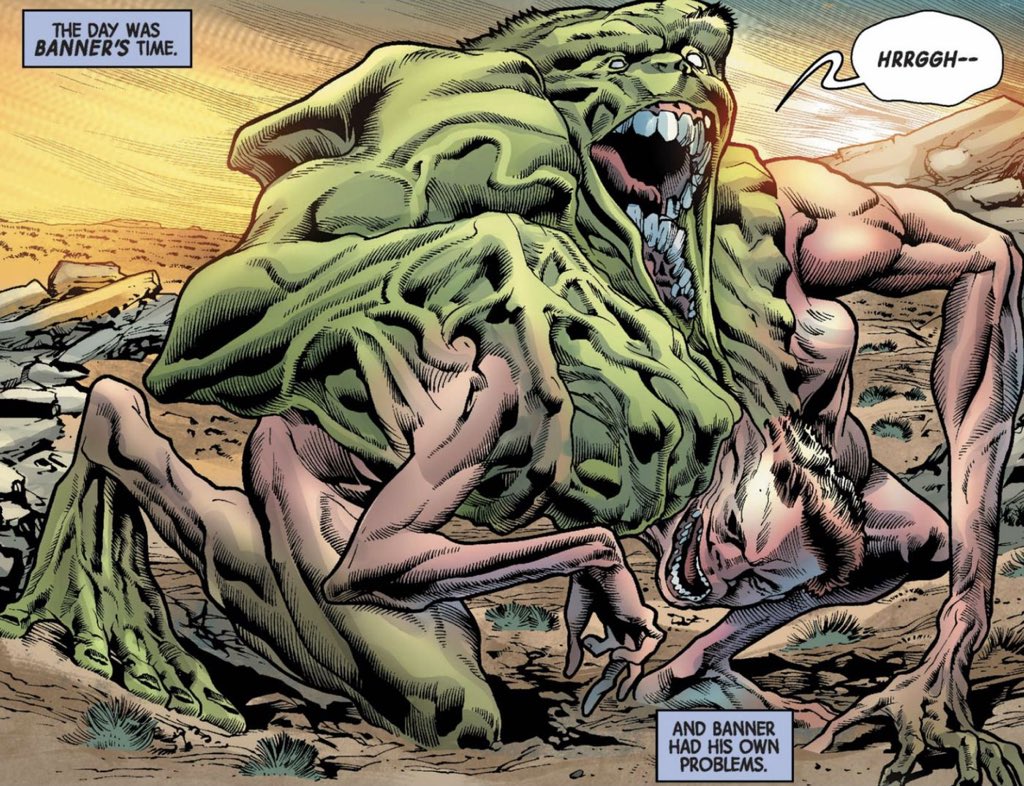 Day 14 is the same as Day 12, so Day 13 is The Immortal Hulk. Al Ewing reinvents the Hulk as body horror via Cronenberg and Carpenter, aided by Joe Bennett’s unsettling imagery. Allegories abound and rereading rewards you with deeper context. Highly recommended