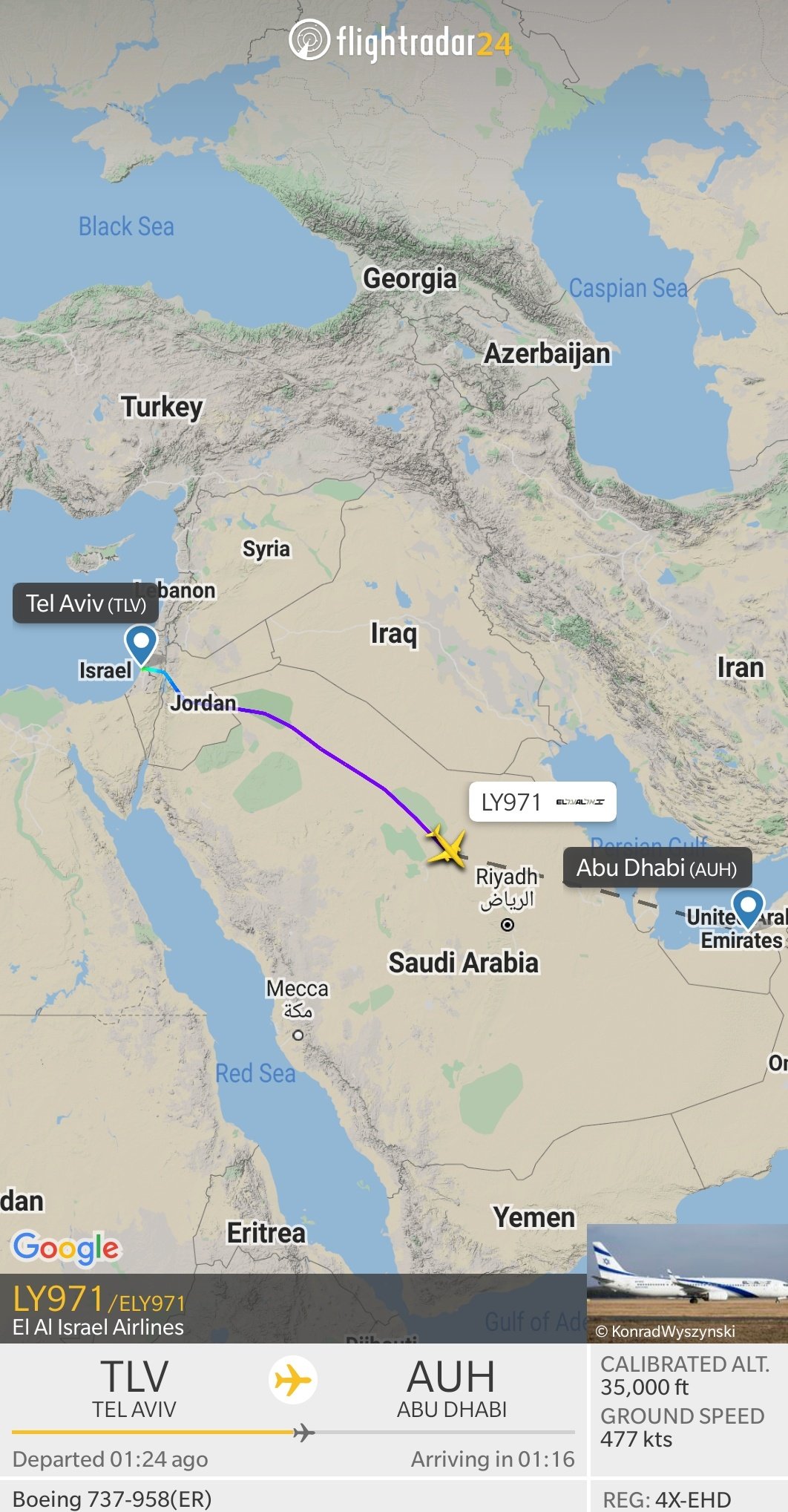 El Al Israel Airlines Route Map Flightradar24 On Twitter: "Thanks To A Recent Peace Deal Between Israel And  Saudi Arabia, El Al Can Now Fly Over Saudi Arabia En Route To Uae. Track  #Ly971 The Historic Direct Flight