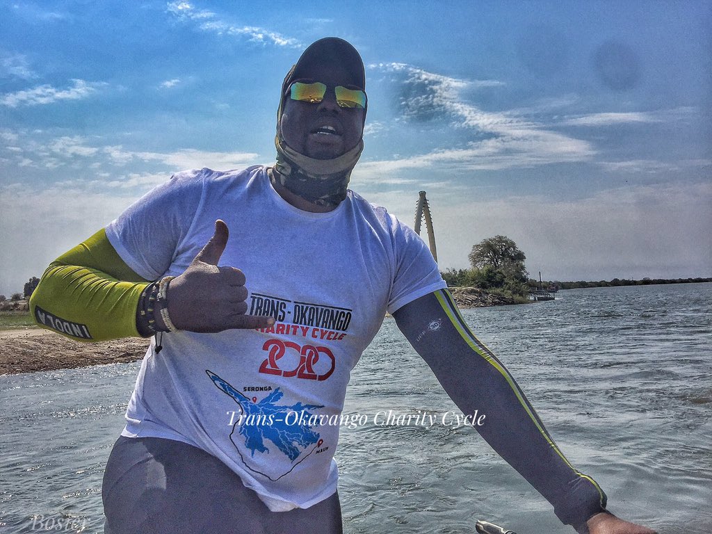 cycle_trans's tweet photo. Guess where we are..... crossing the borders now. Leaving mohembo for shakawe. Hard sandy terrain but we made to the tarred road now. 
Mangwelenyana 

 #transokavangocharitycycle #transokavango #rideforourcommunities #botswana #okavango #panhandle #EmpoweringCommunities #charity https://t.co/LQ4Zddsirm