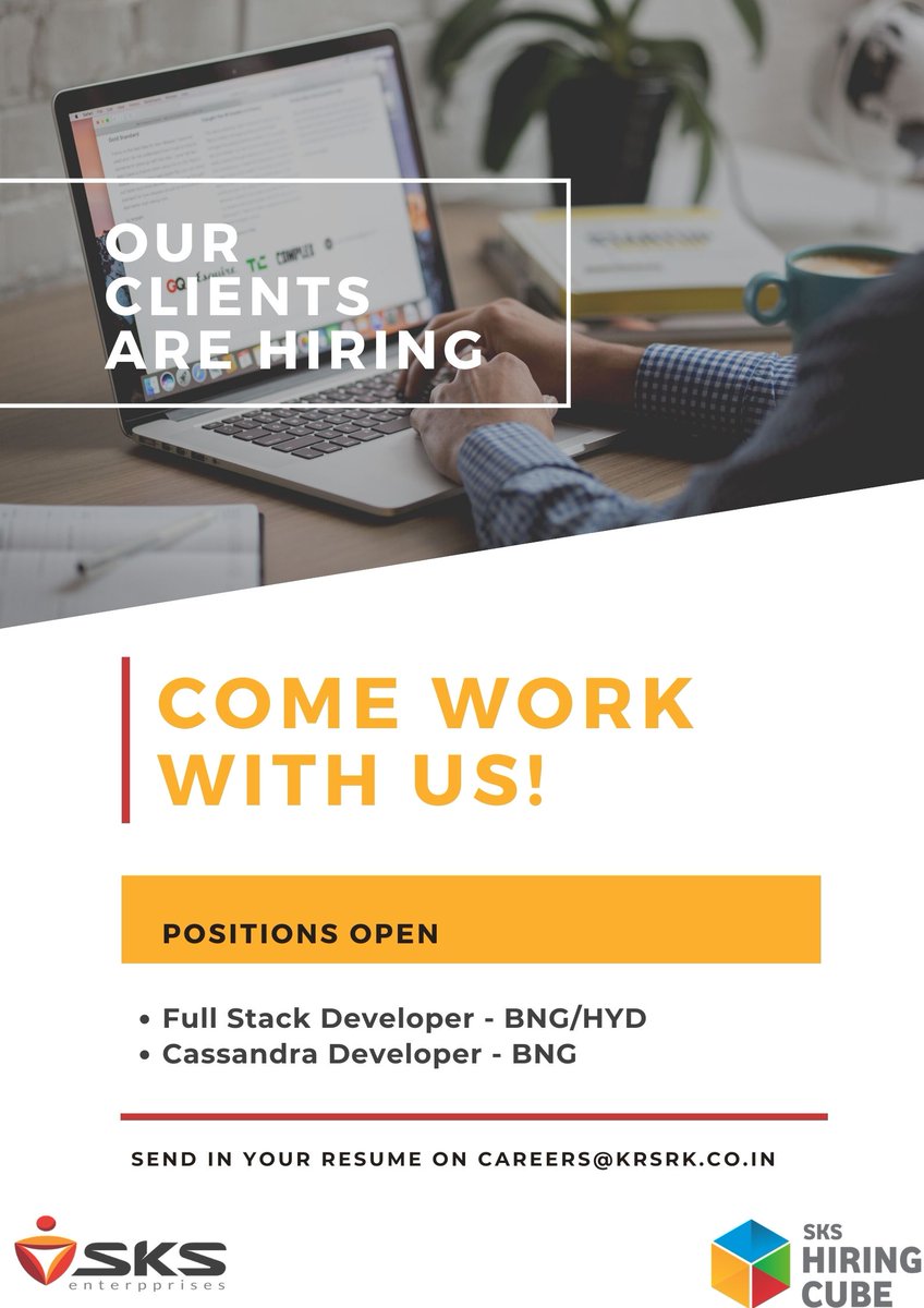 sksenterpprises's tweet photo. Hiring for Fullstackdev at Hyd & Bng and CassandraDev at Bng for an India's leading Data Analytics firm in India. Drop-in your CV on s@krsrk.co.in
FS Dev - https://t.co/fRmqXRkb7V
Cas Dev - https://t.co/xWw2fa0WKA
#sksenterpprises #skshiringcube #hiring #javascript #cassandra https://t.co/IBMyogsMx3