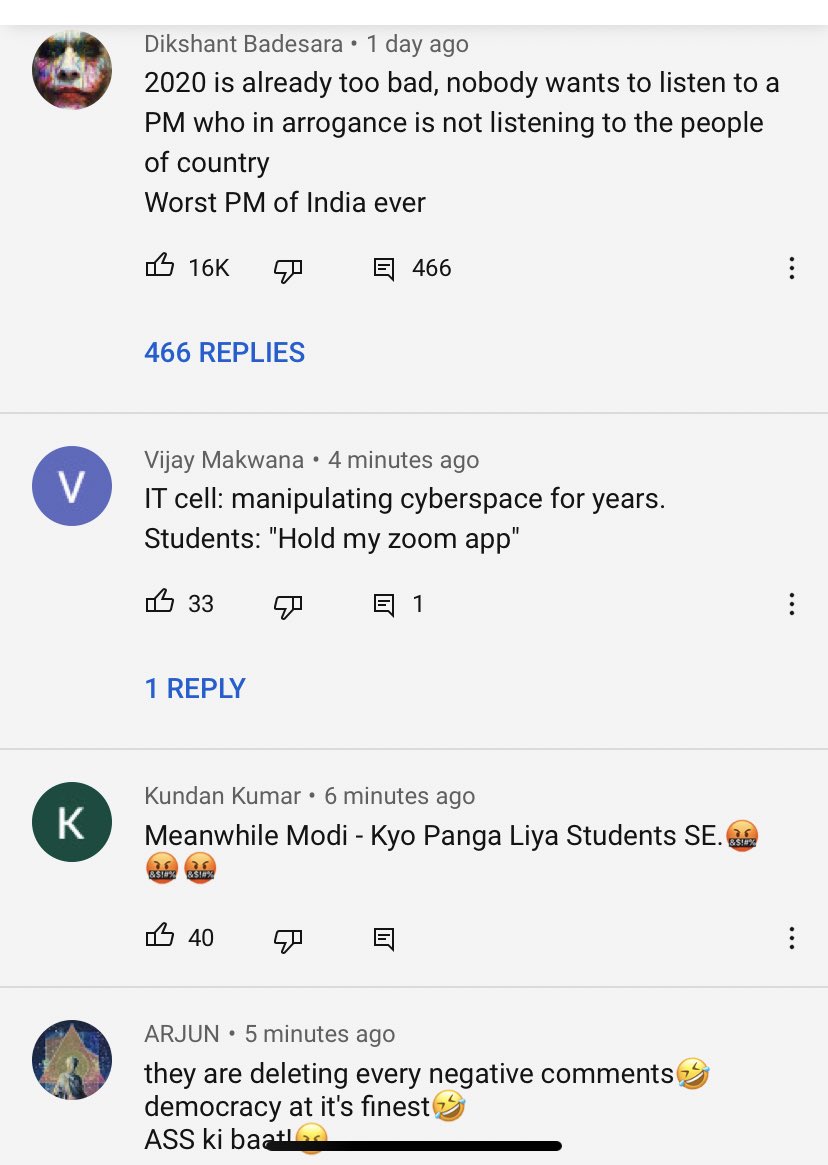 PriaINC's tweet image. 552K and counting. How much ever IT cell tries to sabotage the dislikes they ain’t going to stop when our students are on it! Modiji can’t escape the wrath of our students. The comments are worth a read!
#StudentsDislikePMModi 
#AntiStudentsModiGovt