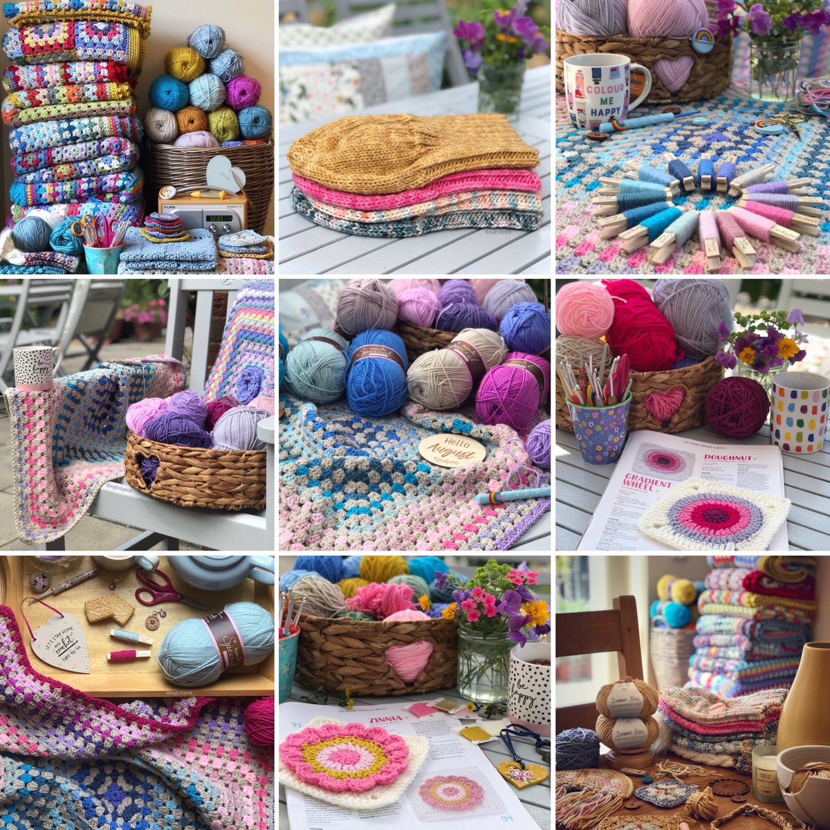 Goodbye August another colourful month #August2020 #crochet #knittedhat #handknit #grannysquareday2020 #colourmehappy @StylecraftYarn