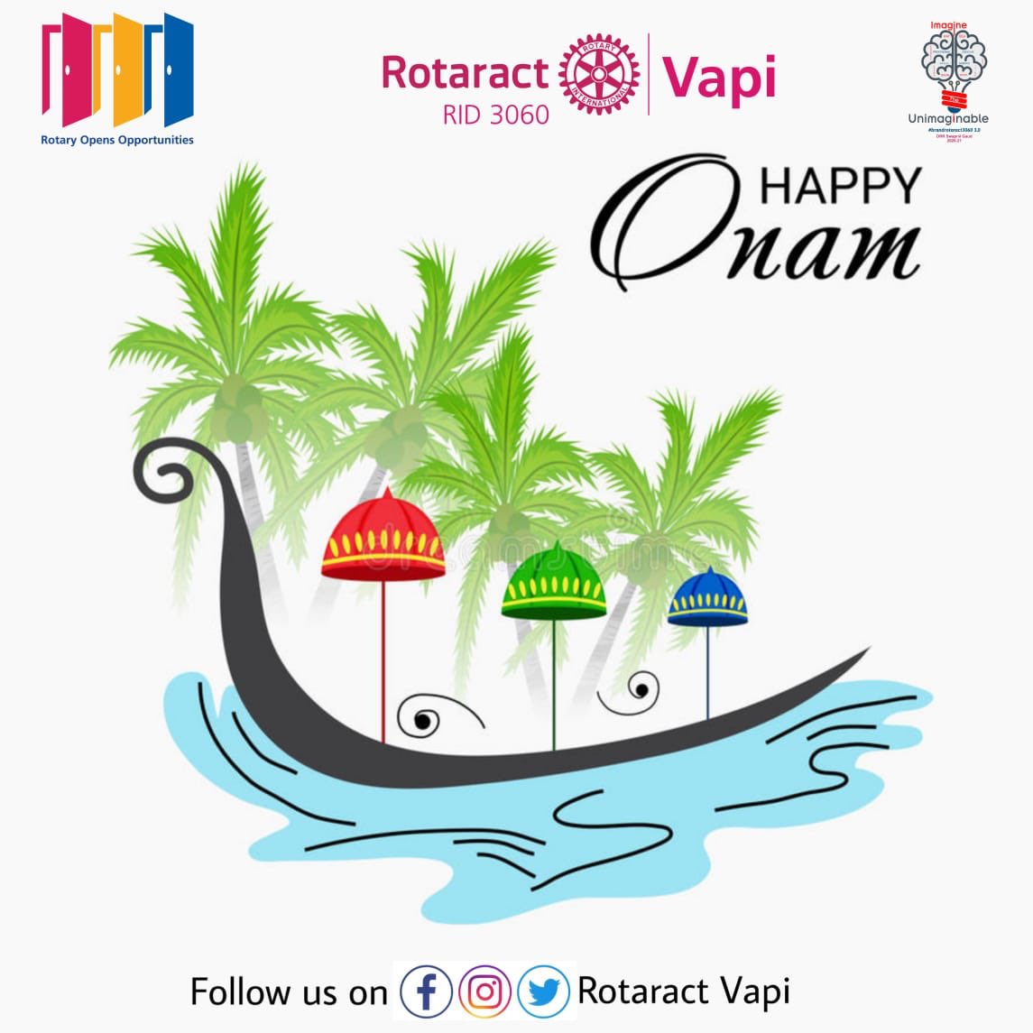 RotaractVapi's tweet image. Rotaract Club Of Vapi Wishes A Very Happy Onam to All... 😇 

May This Auspicious Occasion brings Joy , Prosperity , Love &amp;amp; Good Health To All ...🎉

#HappyOnam
#RotaractVapi
#ImagineTheUnimaginable
#BrandRotaract3060
#RotaryOpensOppurtunities
#RIY2020_21