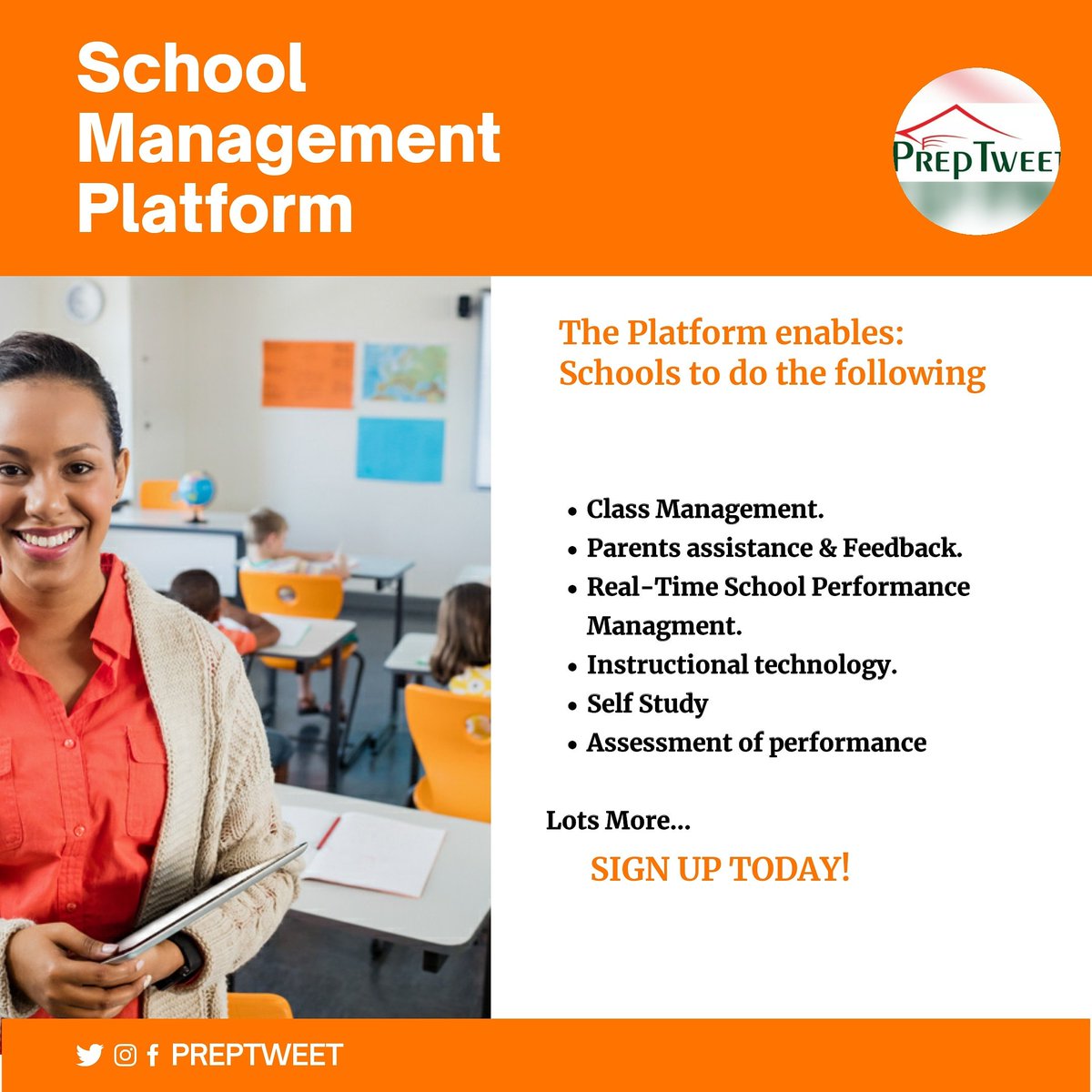 PrepTweet1's tweet photo. PrepTweet is a technology enabler for stakeholders in the school education ecosystem.

school owners can use the platform to manage their respective schools.

#Edutech #Education https://t.co/3egStnmmjm