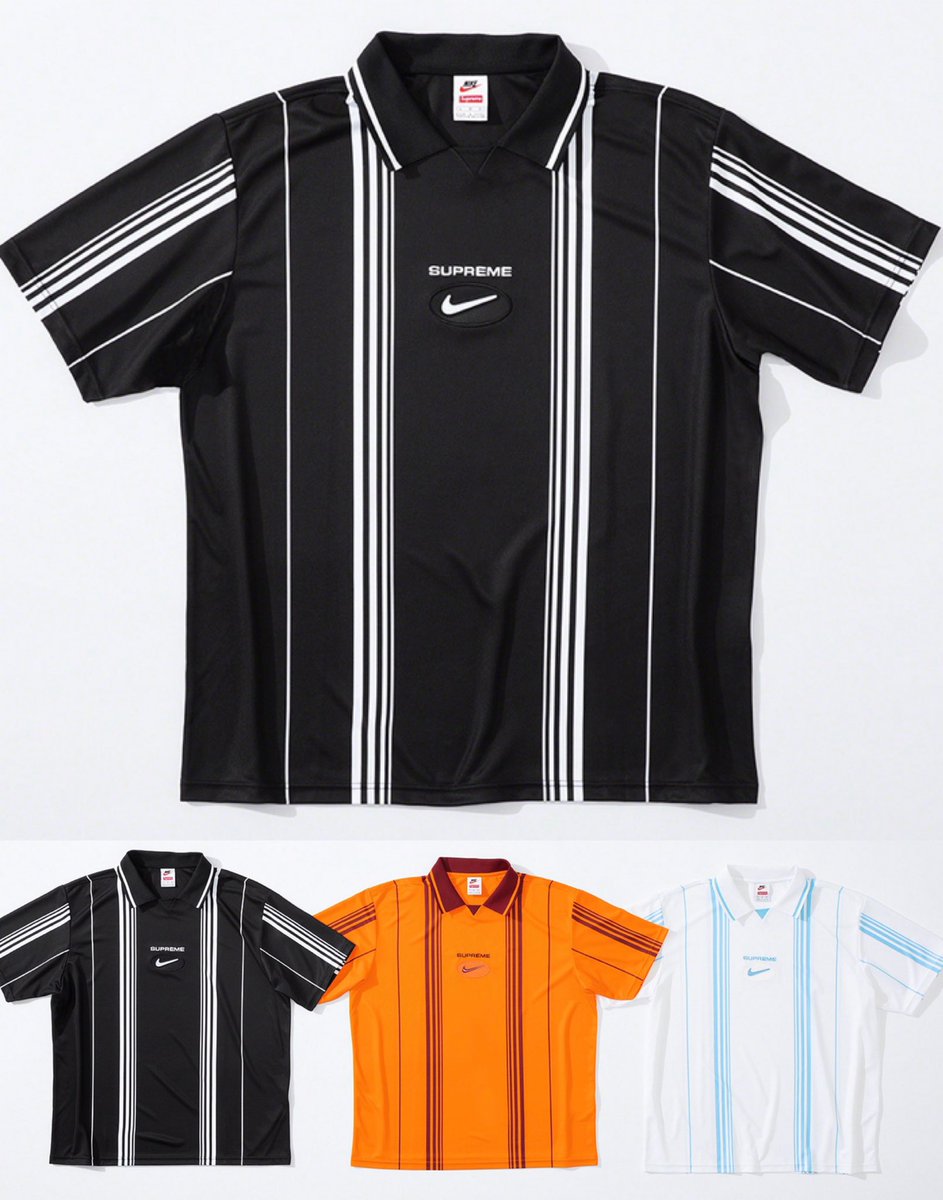 Supreme Nike Jewel Stripe Soccer Jersey Black