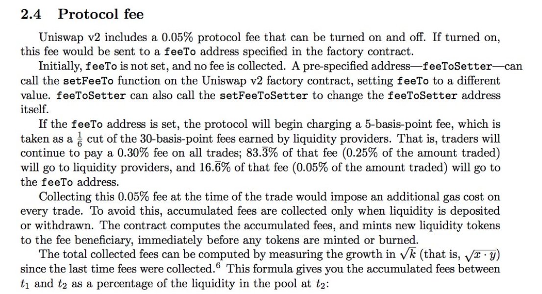 1/ Think of  @SushiSwap as a Uniswap clone with 1 major difference. Trading fees are split between liquidity providers (LPs) and holders of  $SUSHI, instead of between LPs & equity holders.