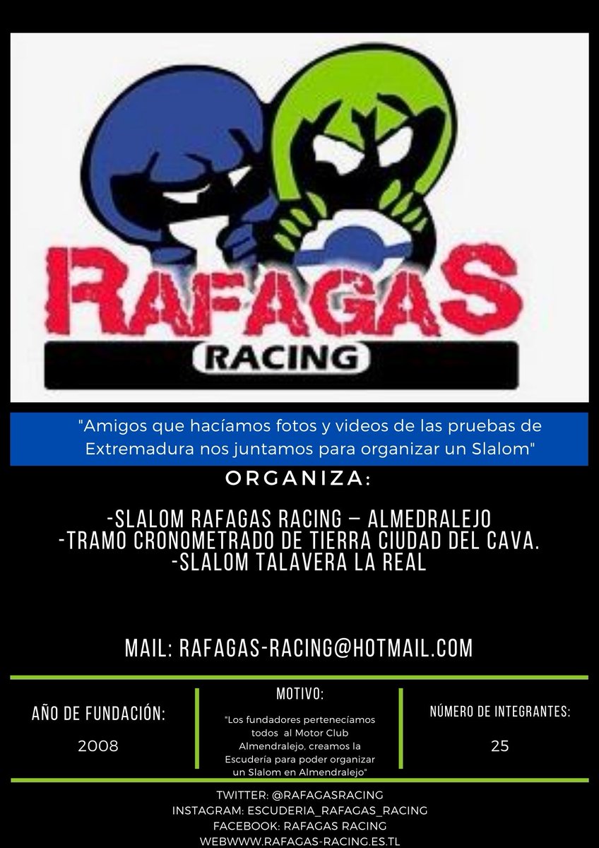 Aquí tienes un poquito de la historia de <a href="/RafagasRacing/">Ráfagas Racing</a>  🧐
.
.
.
#fexa #extremaduraesmotor #automovilismo #escuderias