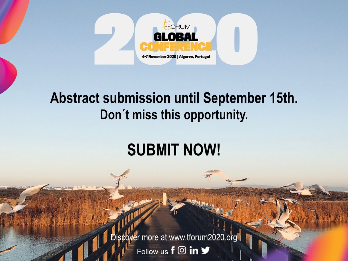 2020_forum's tweet photo. Submit your abstract until September 15th! Don´t miss this opportunity! 
Discover more at https://t.co/5LY588iwu9
#tforum #conference #tourismintelligence #tourismintelligenceforum #tourismconference #onlineconference #universidadedoalgarve #submitnow https://t.co/l2sG8UFmLX