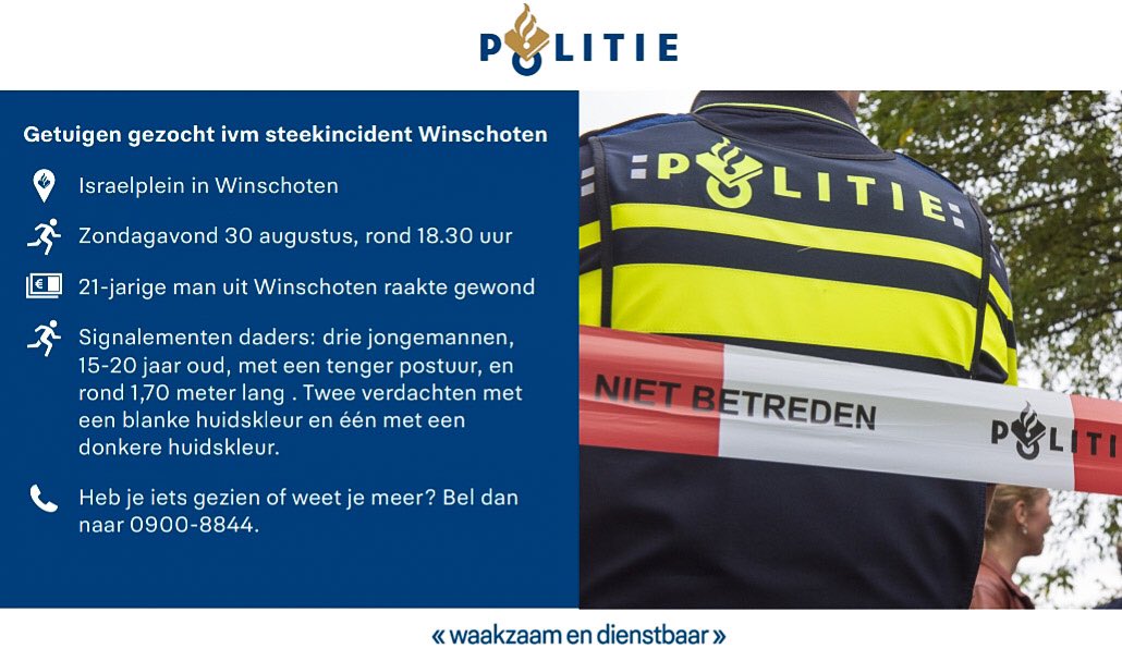 Melding steekincident Israëlplein Winschoten