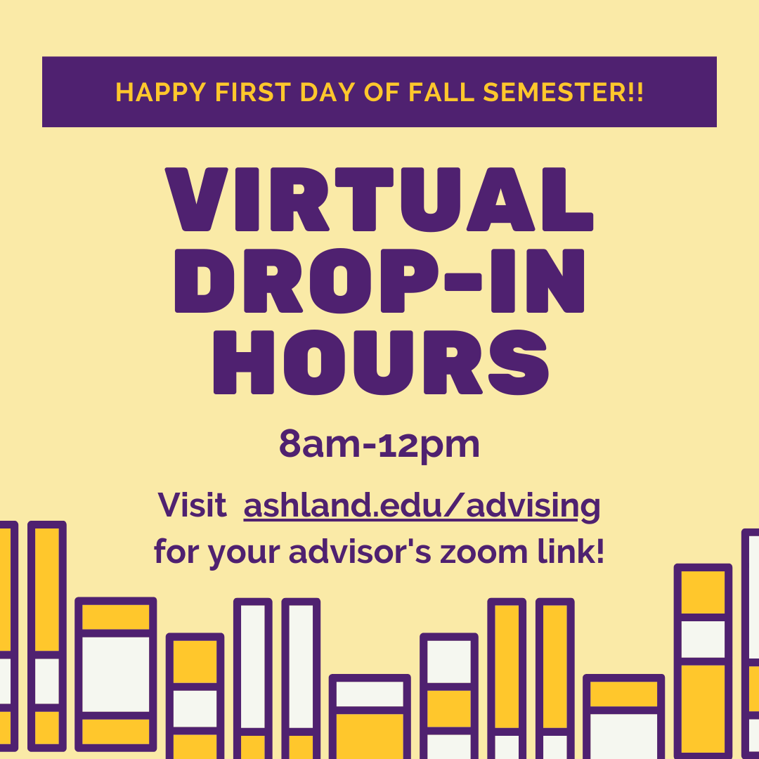 ashlandadvising's tweet photo. Happy fall semester, Eagles!!  Virtual drop-in hours from 8am-12pm today! Visit our website https://t.co/VtoP6MKXE7 for your advisor's zoom link! https://t.co/Cp5qRABa0W