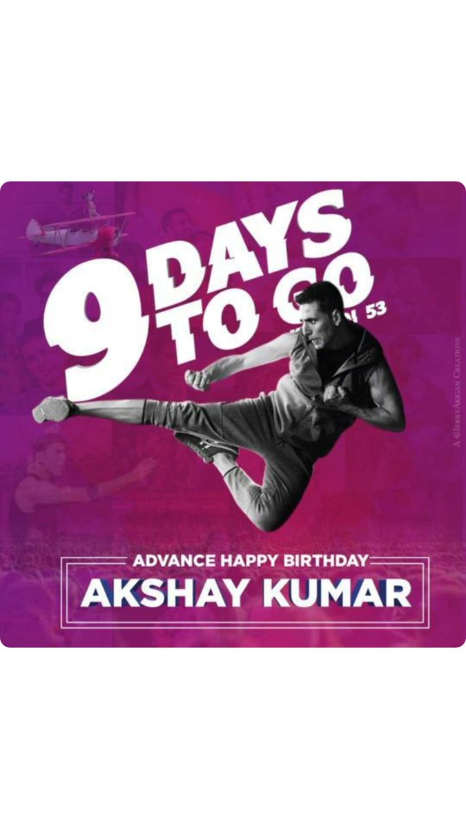 GauravAkshay16's tweet photo. ๐Get Ready For The Superstar๐ Birthday Bash In 9 More Days โฅ๏ธ
#9DaysToAKSHAYsBDAY ๐๐
@akshaykumar sir
#AkshayKumar sir ๐โค #Akkians #akkians #akki @khiladi_lover @Deepshikha_Akki @Comrade_Akkian @Akshay_Brigade @_Akshaykafan @AKsRagini @akkifangirl @Tanya_singhh__ https://t.co/9AJGTGIrGx