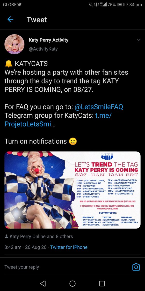 2. KatyCats organizing a Twitter trends and Streamings in every social media sites esp Facebook and Twitter showing hardworking and dedication for this fandom for  #Smile    A selfless act to do such thing   #KatySmile    #KatyPerrySMILE  