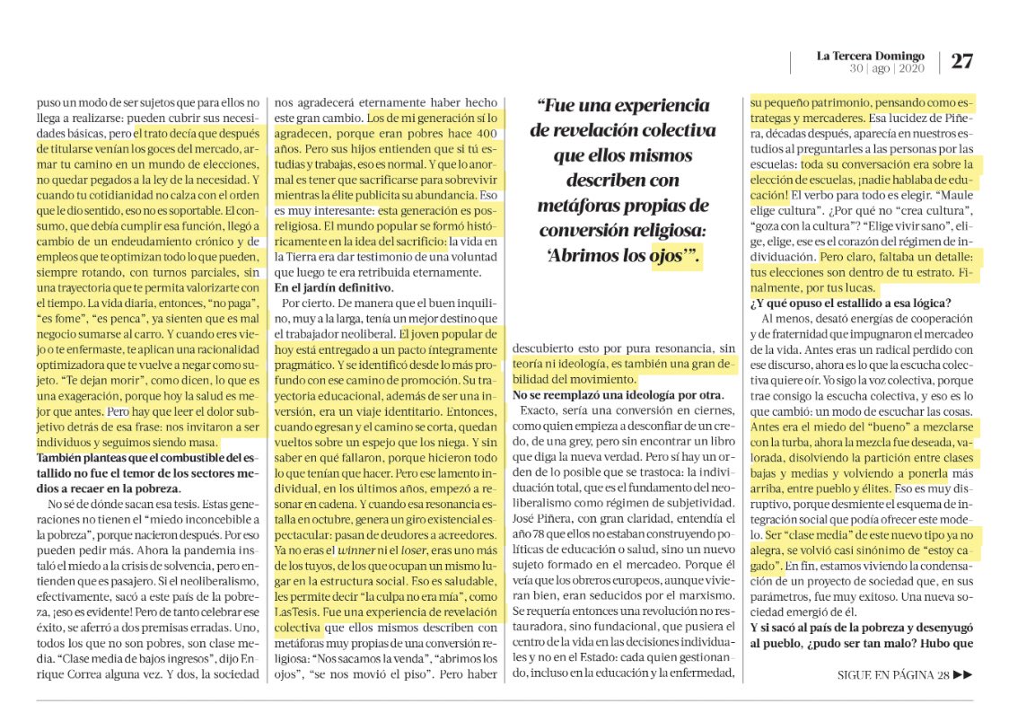 andreainsunza's tweet photo. Manuel Canales, sociólogo, se ha dedicado a escuchar a los estafados x la promesa meritocrática: “Contener esta rabia, creo, pasa pq alguien diga ‘aquí nos están pidiendo un modelo de desarrollo distinto y habrá que empezar a compartir los privilegios”. Lectura indispensable. https://t.co/Ll7e8XI8xq