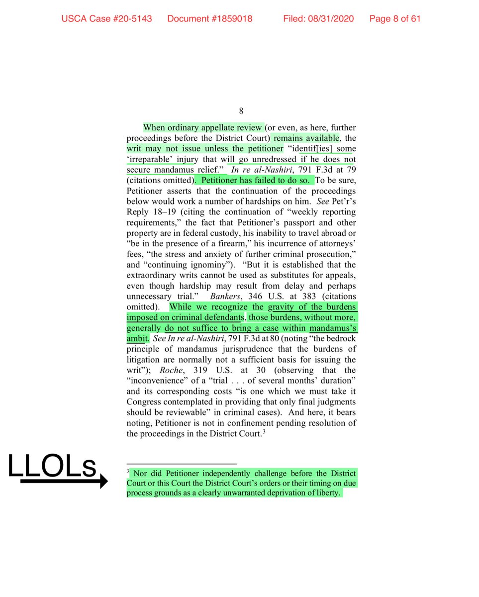 If you do NOT understand what you’re reading, you should stick to “perseverating” abt your 2016 thread -ordinary appellate review-district Court hasn’t ruled therefore Flynn’s mandamus is procedurally & fatally flawed-well DUH Rule 48Gotta dash some of us actually have a JOB