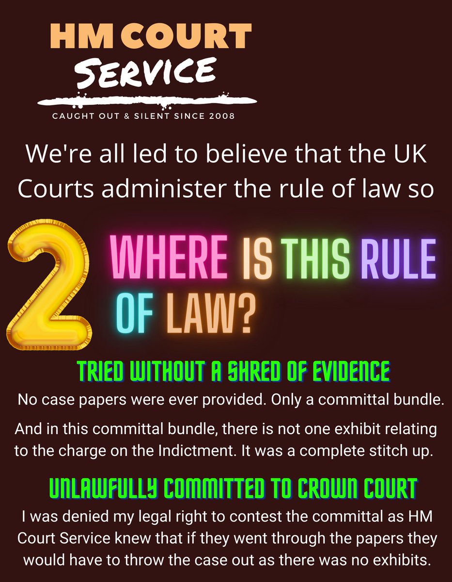 I was then unlawfully committed to face trial and I had to face trial without any case papers as the Crown Prosecution Service didn't even have one exhibit against me. #DowningStreet  #BBC1  #ITV  #HMCTS