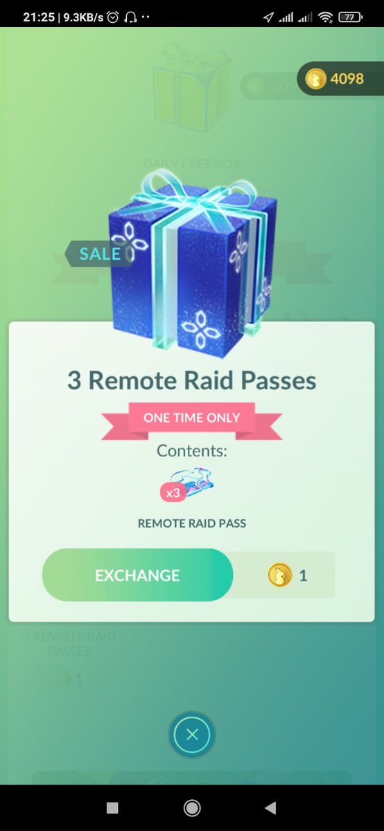 It's true!

🎁3 Remote Raid passes for 1 pokecoin. 🎉🤩

#PokemonGO #RemoteRaidPass