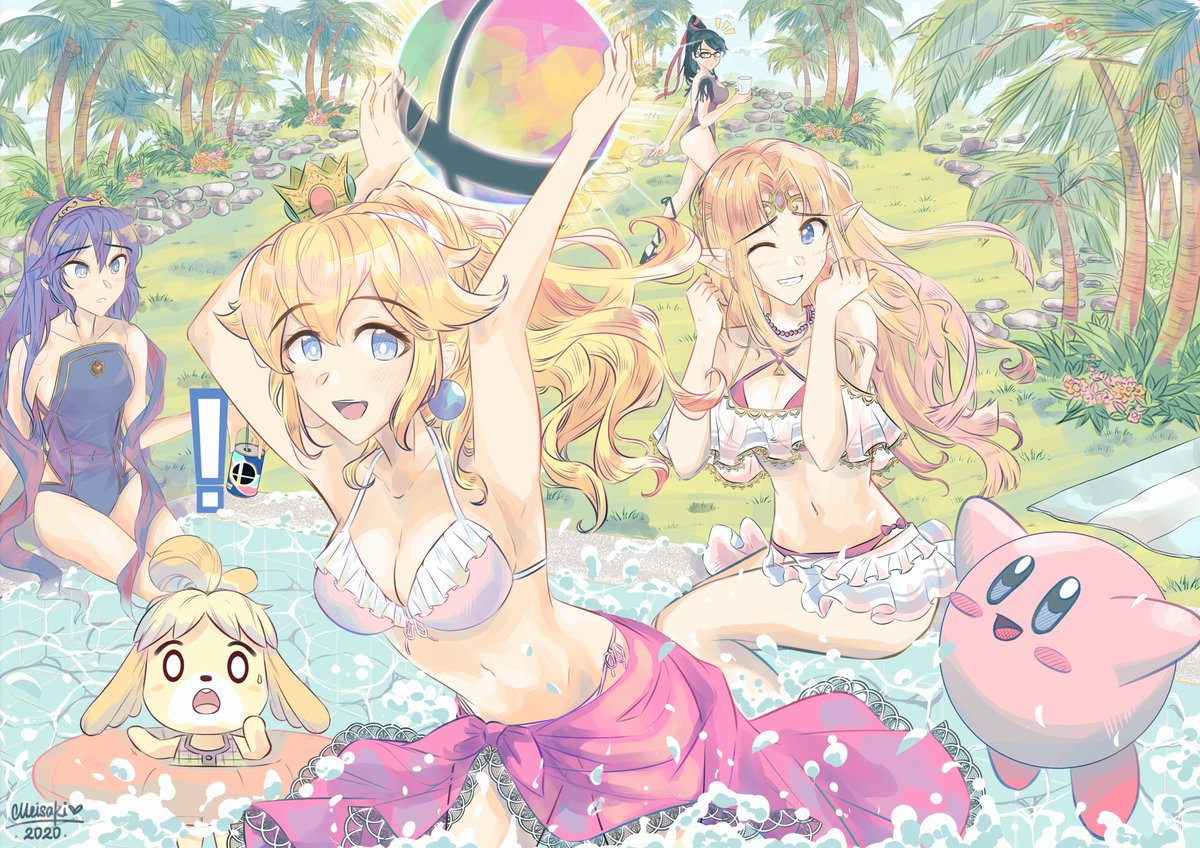 _meisaki_'s tweet photo. fake smash (beach) ball..? ⛱️🌊☀️

i'm happy to reveal my piece for @SummerSmashZine that i did at the beginning of summer! https://t.co/Wlqb94NqUS