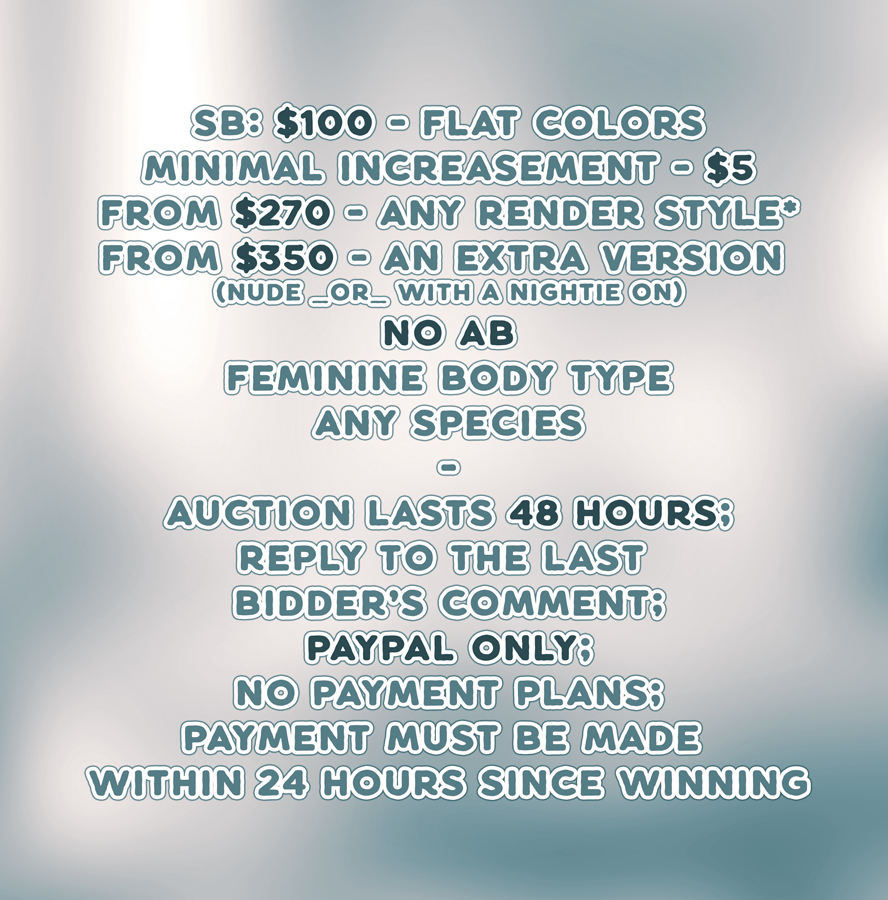 I haven't run auctions in a long time and I've never done it here on Twitter soo...let's try it out I guess...? The auction's countdown -  https://bit.ly/2YPsqSE Read my TOS before bidding!