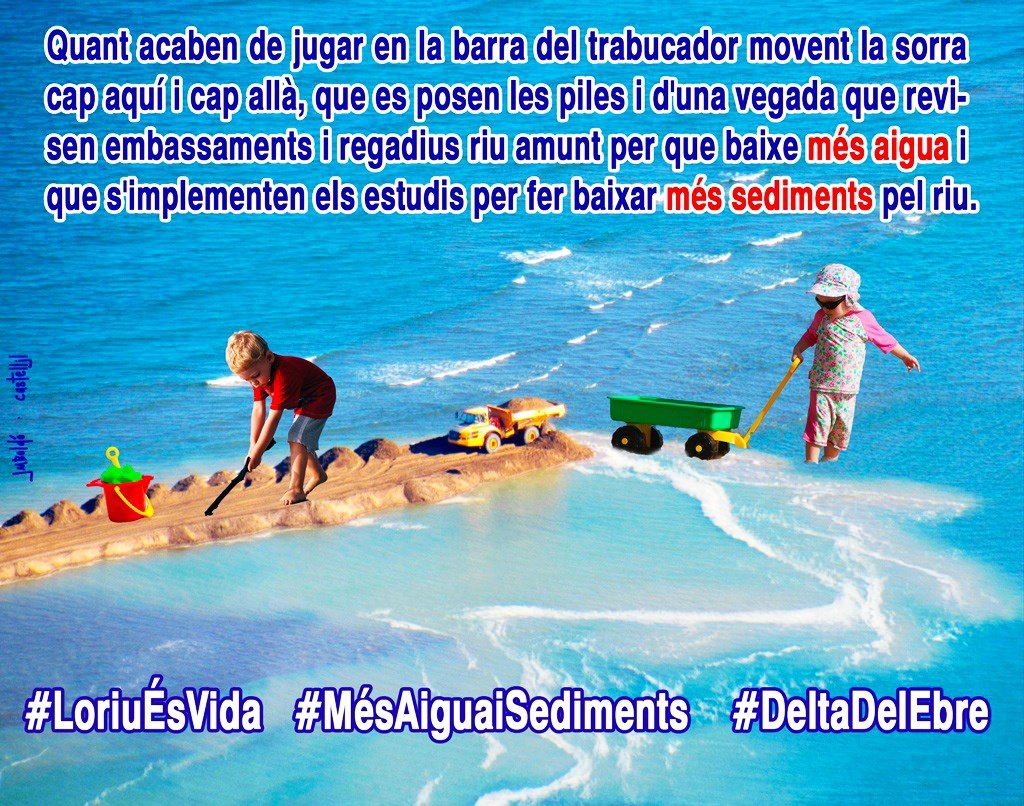 PDE's tweet photo. El Trabucador es torna a trencar. el delta necessita aigua, sediments i acabar amb els transvasaments Atenció al pla hidrològic que prepara el @mitecogob . l'Ebre sense cabal es la mort del Delta @EU_ENV @ComissioEuropea @RamsarConv @RedNatura2000 https://t.co/6ADCkuux7U https://t.co/j8W2u1UvL5