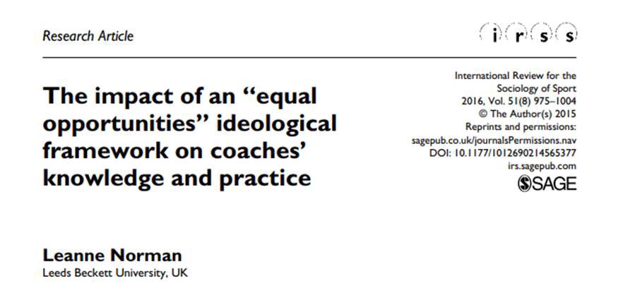 Reading up for a presentation this week & shocked but not surprised to see many of the quotes from coaches in this by ⁦@LeanneJNorman⁩ - helpful recommendations for coach education though