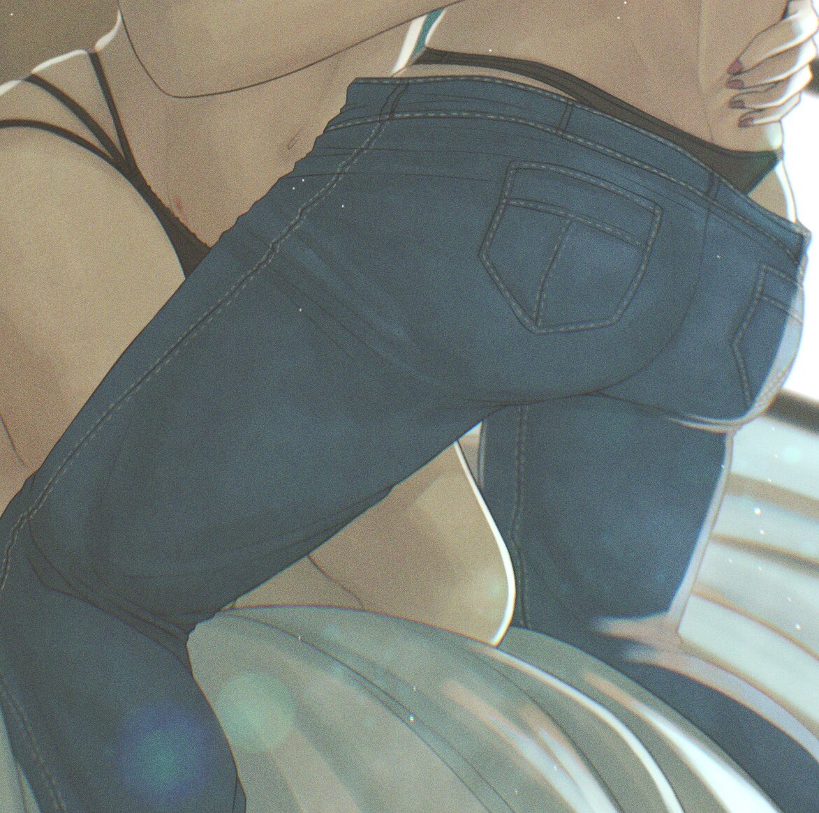 さっき見てて思ったんだがうちのジーンズの描き方進化してるよな 星空の下 Lineスタンプ販売中のイラスト