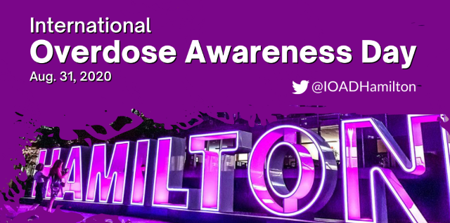 IOADHamilton's tweet photo. In recognition of IOAD on Aug. 31 the HAMILTON sign at City Hall will be lit purple, in memory of those who have passed from an overdose.  #EndOverdose #IOADHamilton #IOAD2020 #OverdoseAwarenessDay https://t.co/eXYWTHzLUw