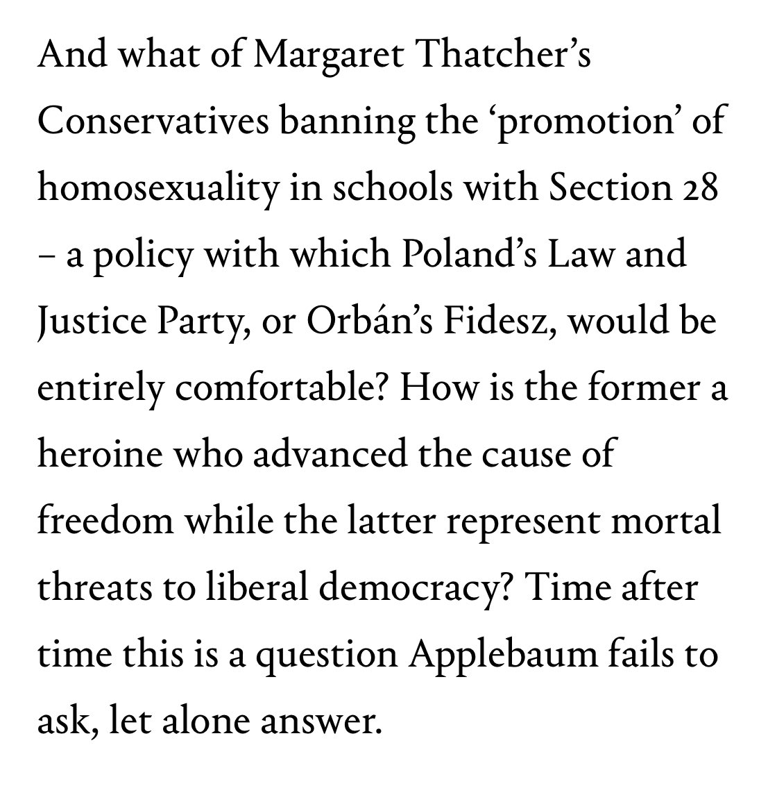 How are Reagan and Thatcher emblems of freedom and liberty when their politics so frequently overlap with today’s extreme right? Trump is not a rejection of their politics, he’s a morbid symptom of their complete hegemony.
