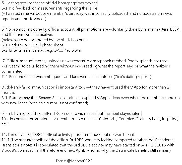 BBC boycotted KQ in 2016 due to korean fans beeing neglected. Here, have a list of all the reasons why BBC decided to boycott KQ Ent. Cr are in the list for both the original poster and the translator. I will talk more about KQ ignoring fans at the end of the thread.