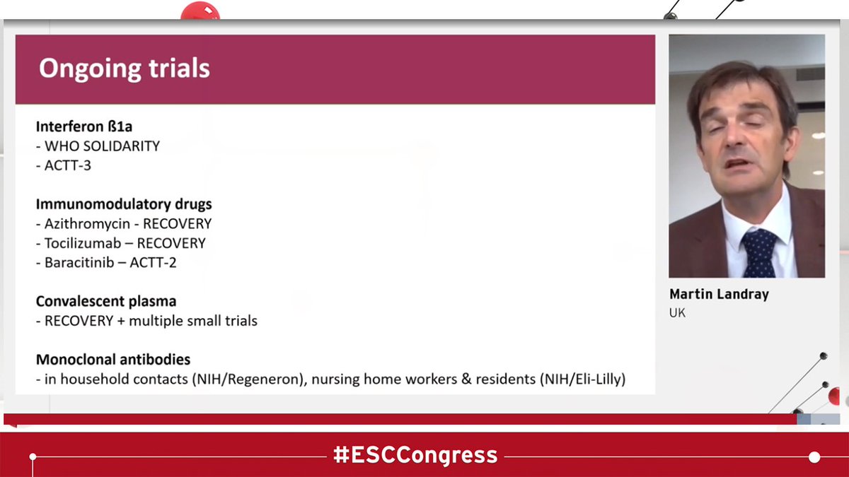  #ESCCongress Covid & Heart Thread /10Hydroxychloroquine and Loinavir-ritonavir- not much helpDexamethasone- YES = we hit "Bulls eye" 25% reduction in mortality in ventilated patients and 20% in those needing oxygen. A simple and cheap drug reducing mortality!  @duanepinto