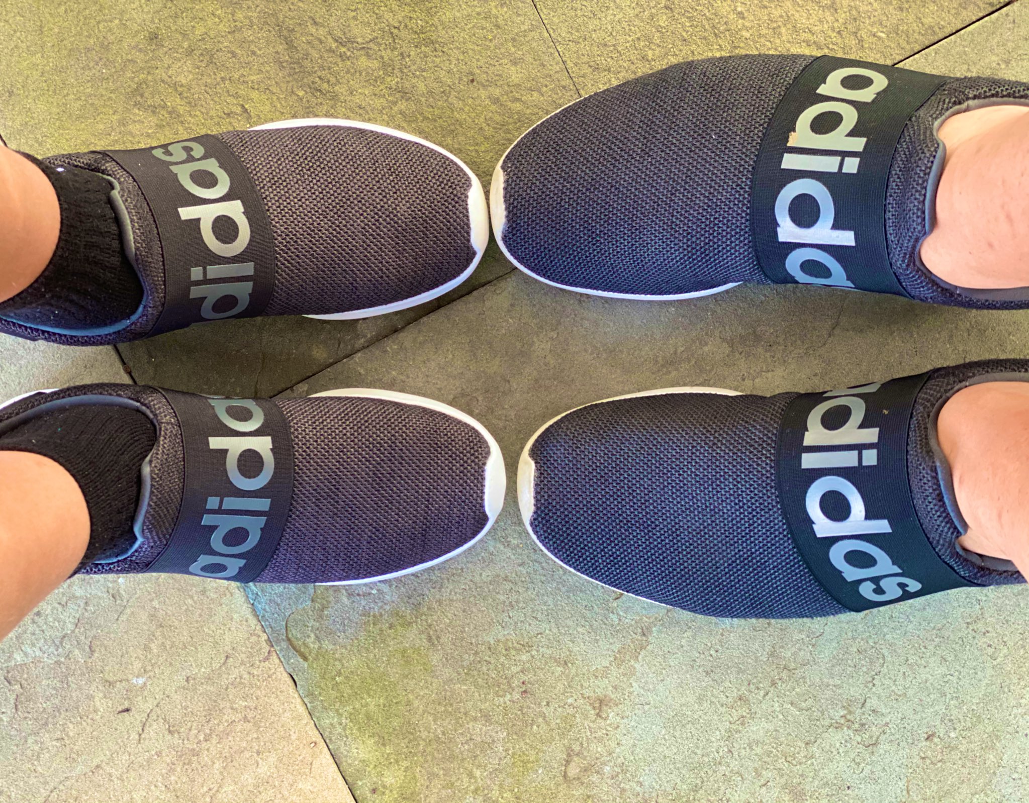 father and son matching adidas shoes