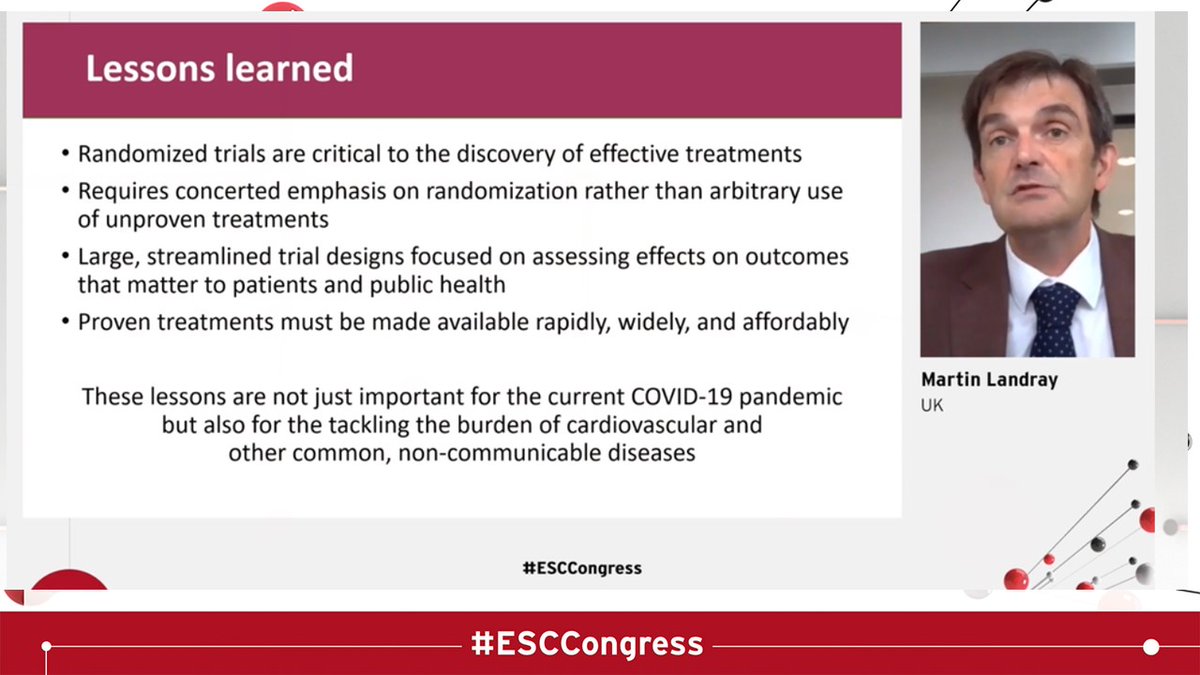  #ESCCongress Covid & Heart Thread / THE ENDAnd what did we learn from studies in Covid? We need RCT! And we need Good RCT! They are critical 4 identifying effective treatments!We need streamline in making RCTs possible.What we learned from Covid also applicable to Hearts!