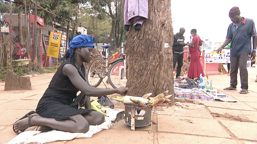 Two weeks ago, i went out & filmed a plight of a one, Harriet, a primary school teacher, who, when schools closed & her savings got finished, she started selling mangoes. But the mango season is over, she then switched to roast & sell maize on the streets. 01