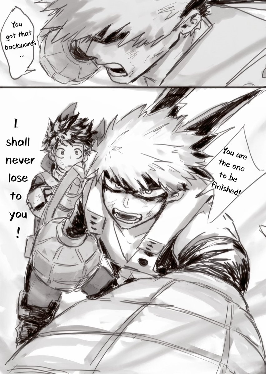 #bakudeku 
Neta of MHA282
It's the first time that Kacchan saw a mad Deku risking his life to save others. I think he may have mixed feelings about it. 