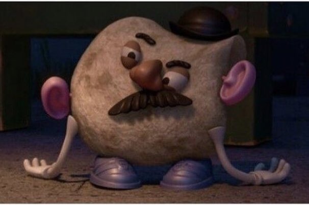 nmamore's tweet image. FACT: This scene implies that if Mr. Potato Head manages to impale his body parts in you, he can take control of your body...