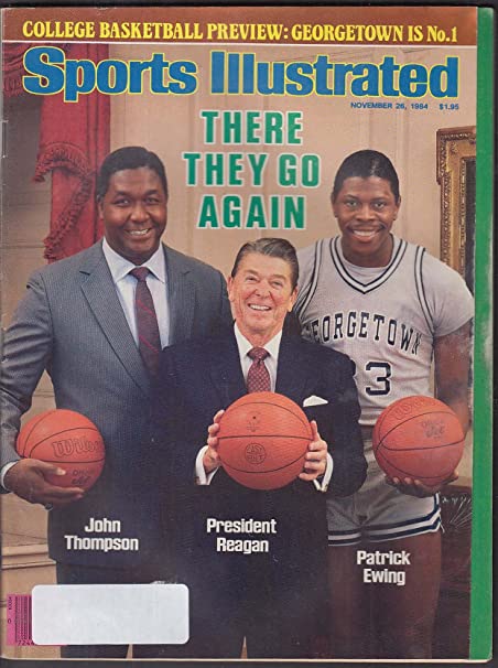 Ballislife.com on Twitter: "1984 Sports Illustrated cover with John Thompson,  Ronald Reagan & Patrick Ewing… "