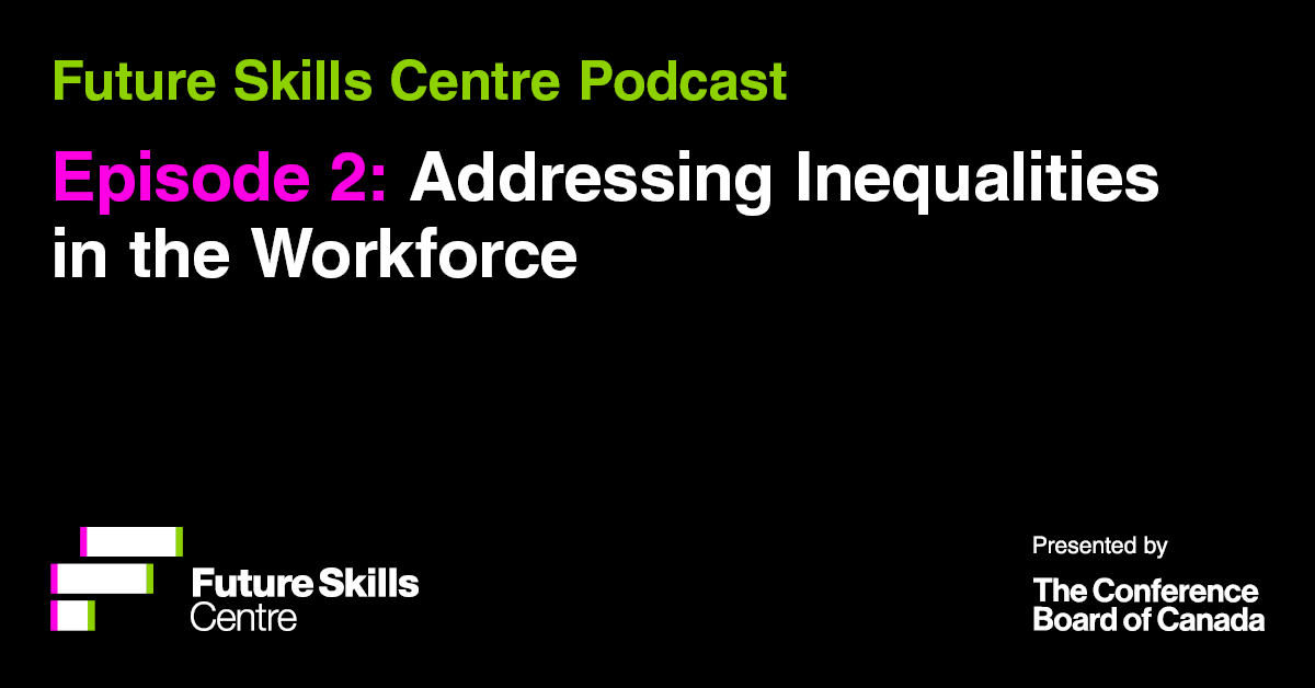 fsc_ccf_en's tweet photo. Episode 2 of our #FutureSkillsPodcast is out today! We talk about the obstacles faced by vulnerable populations like newcomers, Indigenous people, women, and people in precarious work. Listen now: https://t.co/Gi76NKLk94 https://t.co/wfbNVI9H3g