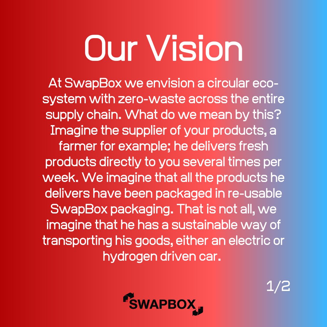 SwapBox_'s tweet image. Do you see yourself or your business in the #SwapBox vision? Wait no longer and contact us and; we will implement #ReusablePackaging in your organization to eliminate #PlasticWaste ! 

#CircularEconomy #Sustainability #Packaging #Amsterdam #StartUp