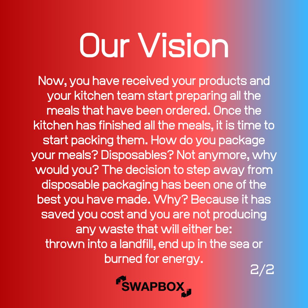 SwapBox_'s tweet image. Do you see yourself or your business in the #SwapBox vision? Wait no longer and contact us and; we will implement #ReusablePackaging in your organization to eliminate #PlasticWaste ! 

#CircularEconomy #Sustainability #Packaging #Amsterdam #StartUp