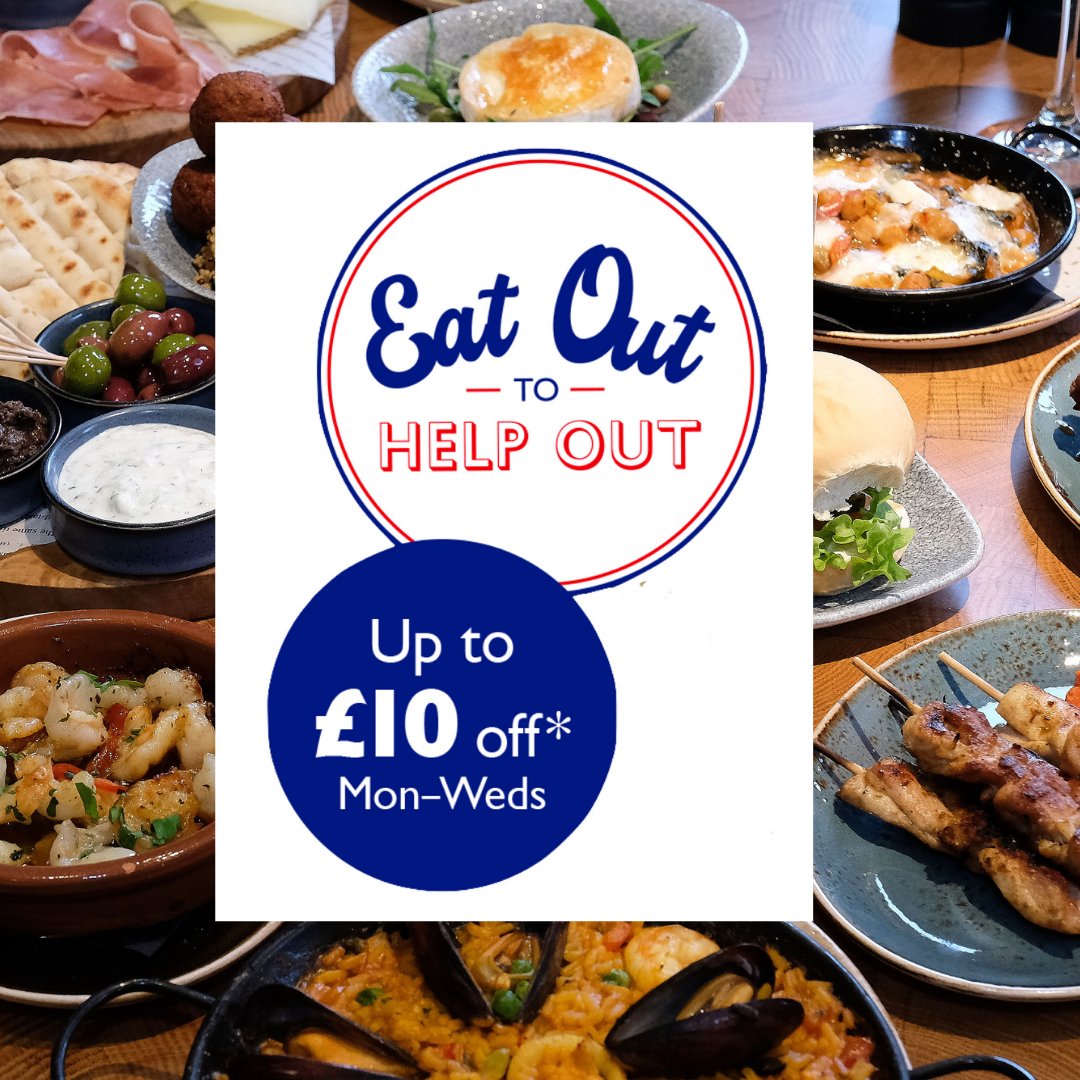 BarEstiloTed's tweet photo. We’re extending ‘Eat Out to Help Out’! Now available every Monday, Tuesday &amp; Wednesday throughout September!  #EatOutToHelpOut #teddington https://t.co/sqh5MkA7l5