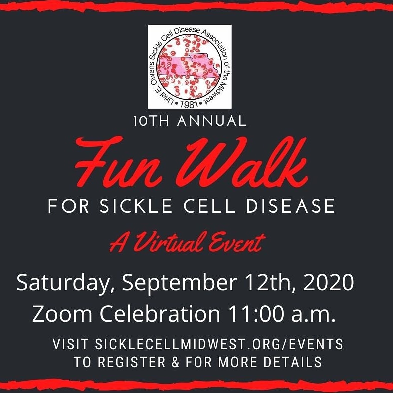 Memej99's tweet photo. Don't 4get to sign up for the #SickleCellMidwest #FunWalk2020! Help us help #SickleCellWarriors get what they need by registering for our Virtual #FunWalk2020! I'll tell you why fundraising for #SickleCellWarriors means so much to me &amp; why it should to you too. 
#SickleCell https://t.co/w5hQ1VWbnl