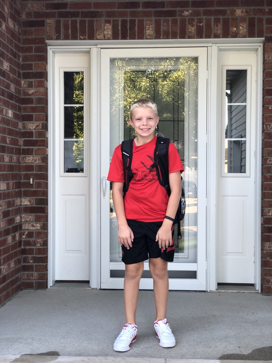 BergeScott's tweet photo. First day of middle school! Thanks #gfschools! https://t.co/XJOm0CKDhU